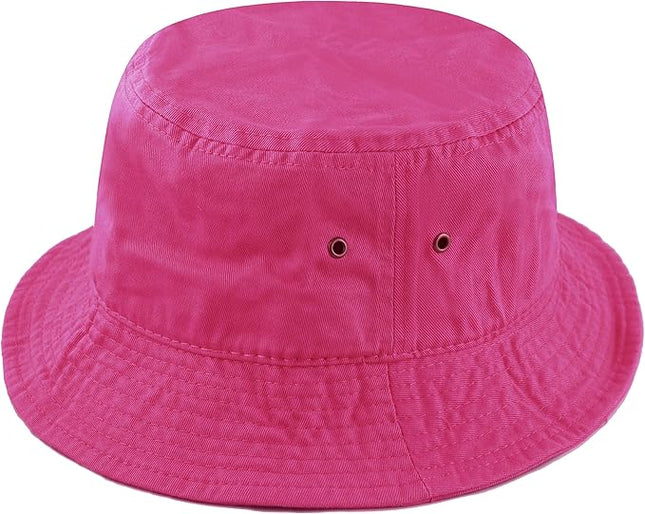 The Hat Depot Bucket Hat - Unisex 100% Cotton & Denim UPF 50 Packable Summer Travel Beach Sun Hat