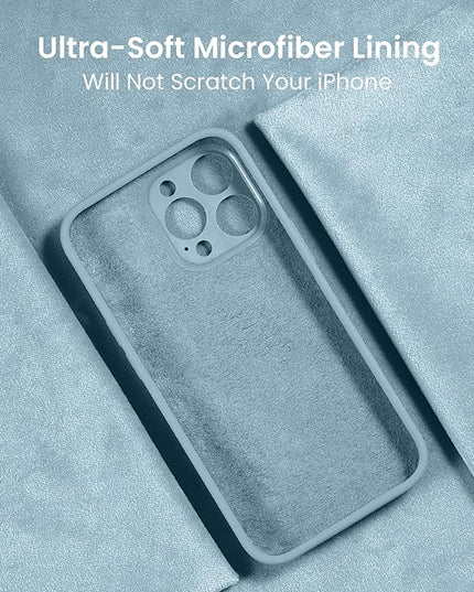 FireNova Designed for iPhone 15 Pro Max Case, Silicone Upgraded [Camera Protection] Phone Case with [2 Screen Protectors], Soft Anti-Scratch Microfiber Lining Inside, 6.7 inch, Sky Blue