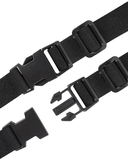 Wisdompro Luggage Strap, 2 Pack Heavy Duty Utility Straps with Quick Release Buckle, Adjustable Nylon Strap for Backpacking, Sleeping Bag Compression, Camping, Hiking - 48 inch, Black