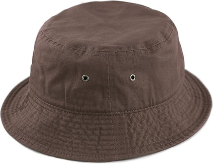 The Hat Depot Bucket Hat - Unisex 100% Cotton & Denim UPF 50 Packable Summer Travel Beach Sun Hat
