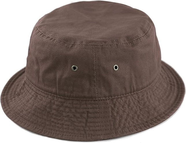 The Hat Depot Bucket Hat - Unisex 100% Cotton & Denim UPF 50 Packable Summer Travel Beach Sun Hat