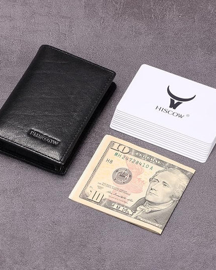 Leather Business Card Case Holder for Men & Women, Italian Calfskin