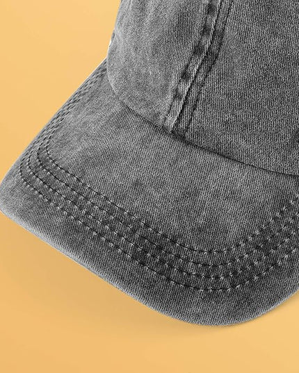 MEINICY 3 Packs Washed-Cotton Plain Baseball Cap, Vintage Adjustable Dad Hats Gift for Men/Women,Unstructured