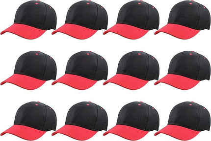 Gelante Plain Blank Baseball Caps Adjustable Back Strap Wholesale LOT 12 PC'S