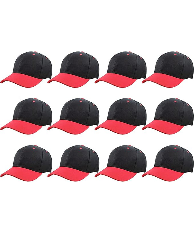 Gelante Plain Blank Baseball Caps Adjustable Back Strap Wholesale LOT 12 PC'S