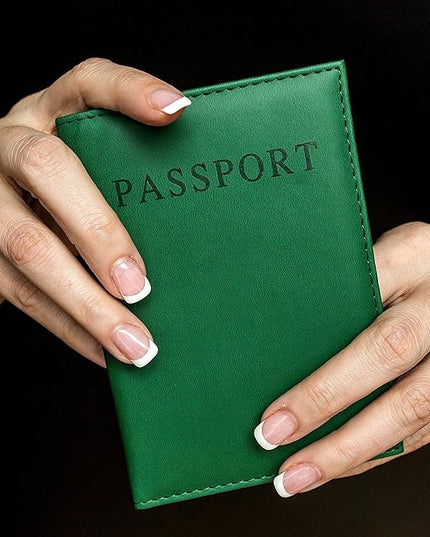 Honbay 2PCS Artificial Leather Passport Holder Cover Passport Case for Men and Women