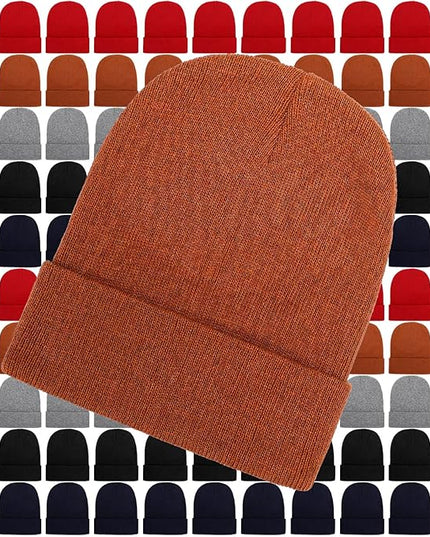Toulite Bulk Winter Beanies for Homeless Donation Unisex Warm Knitted Beanie Hats Skull Cap