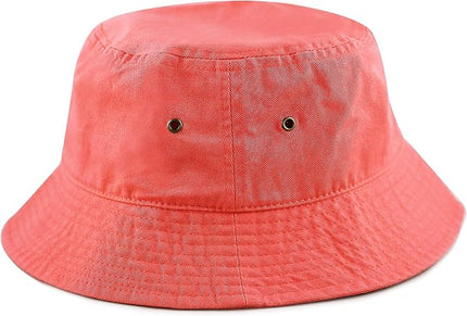 The Hat Depot Bucket Hat - Unisex 100% Cotton & Denim UPF 50 Packable Summer Travel Beach Sun Hat