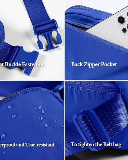 YOSHUYUKI Fanny Pack Cross Body Bag Small Crossbody Bags for Women Men Trendy Nylon Waterproof Mini Purse Travel Running Belt Lulu Dupes Bum Hip Chest Waist Pack Side Bag Must Have Blue
