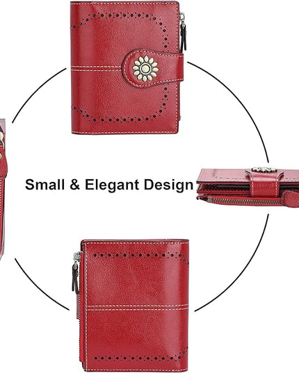 Lavemi Womens Leather Wallet Small Compact RFID Blocking Credit Card Case Purse with Zipper Pocket | Small, Compact, RFID Blocking, Zipper Pocket, Small, Compact