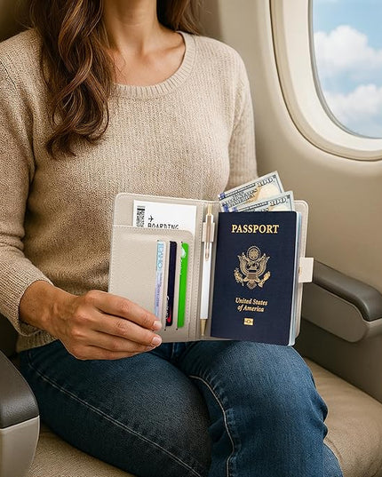 Beautiful Passport Holder for Travel – Cute Cover with Pen Holder to Keep Your Travel Documents Organized & Safe – Quality Passport Wallet for Women & Men and Great for Gifting