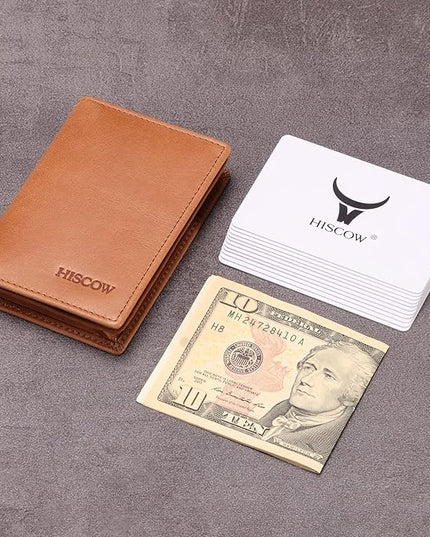 Leather Business Card Case Holder for Men & Women, Italian Calfskin
