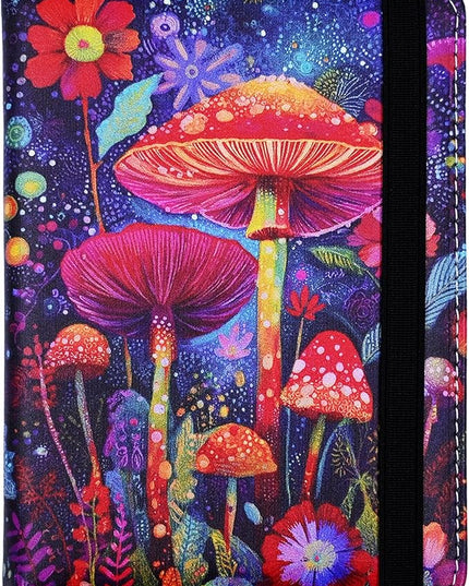 Passport Holder for Women and Men PU Leather Passport Cover for Travel (Mushroom)