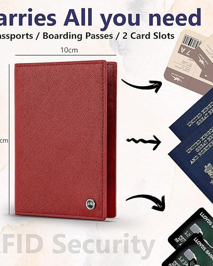 2 Passport Holder - Travel Essentials, RFID Blocking Wallet Credit Card Organiser, Plain Accessories Slim Cover For Men & Women | Travel Essentials, RFID Blocking, Wallet, Accessories, Slim Cover