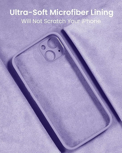 FireNova Designed for iPhone 15 Case, Silicone Upgraded [Camera Protection] Phone Case with [2 Screen Protectors], Soft Anti-Scratch Microfiber Lining Inside, 6.1 inch, Clove Purple