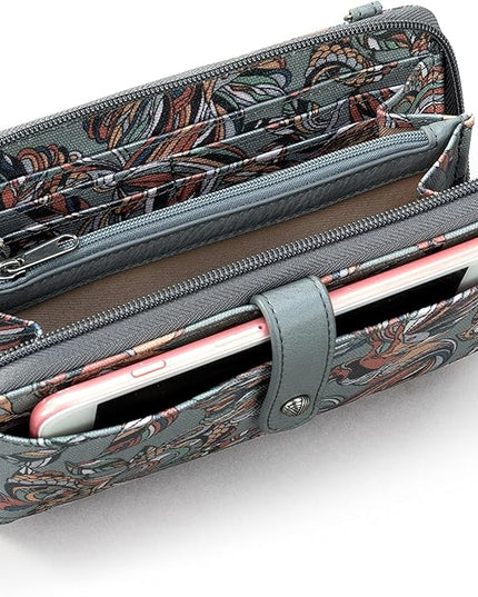 Sakroots Artist Circle Smartphone Crossbody in Coated Canvas, Detachable Wristlet Strap