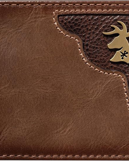 House of Jack Co. Deer Ornament Bifold Wallet for Men and Outdoorsmen, Full Grain Cowhide Leather Wallet, Brown