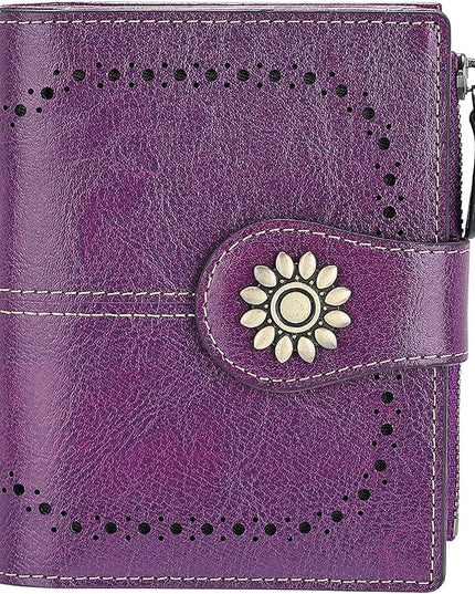 Lavemi Womens Leather Wallet Small Compact RFID Blocking Credit Card Case Purse with Zipper Pocket | Small, Compact, RFID Blocking, Zipper Pocket, Small, Compact