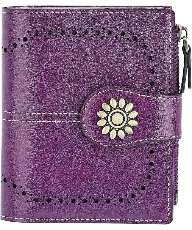 Lavemi Womens Leather Wallet Small Compact RFID Blocking Credit Card Case Purse with Zipper Pocket | Small, Compact, RFID Blocking, Zipper Pocket, Small, Compact