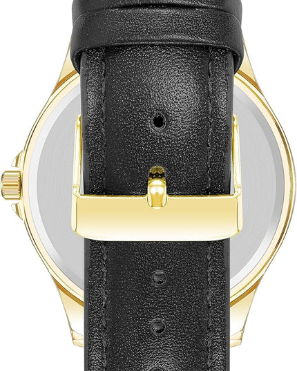 Amazon Essentials Men's Easy to Read 42mm Leather Band Analog Watch