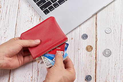 Chelmon Vegan Leather Coin Purse Pouch Change Purse With Zipper For Men Women