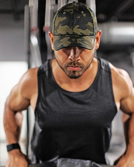 Gym Baseball Hats for Men by King & Fifth | Baseball Hat with Low Profile & Stylish Fabric + Workout Hat + Baseball Caps