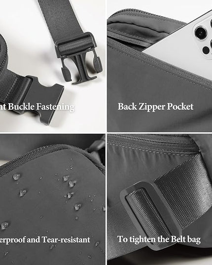 YOSHUYUKI Fanny Pack Crossbody Bag Trendy Waterproof Small Cross Body Purse for Women Men Fashion Waist Packs Mini Belt Pouch Chest Bum Hip Bag Lulu Dupes for Travel Vacation Running Dim Grey
