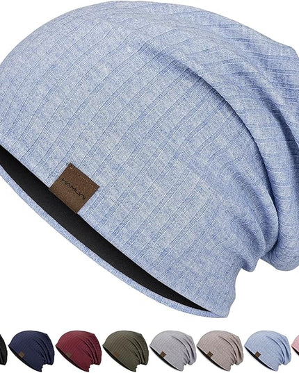 Slouchy Beanie for Men Women Soft Lightweight Running Beanie Hat Chemo Cap Skull Cap