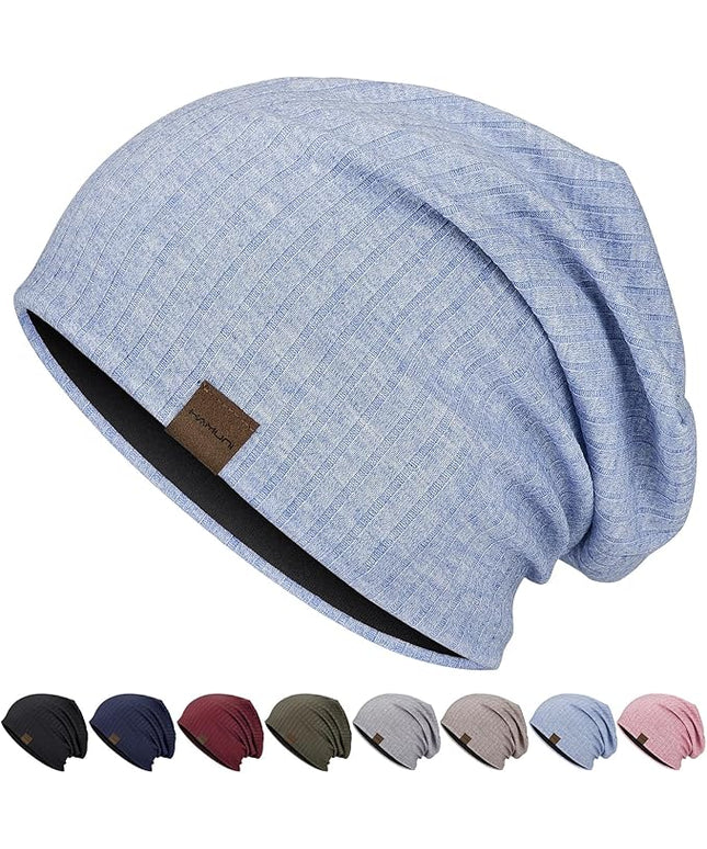 Slouchy Beanie for Men Women Soft Lightweight Running Beanie Hat Chemo Cap Skull Cap