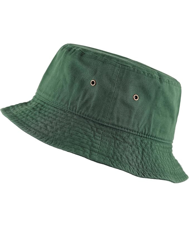 The Hat Depot Bucket Hat - Unisex 100% Cotton & Denim UPF 50 Packable Summer Travel Beach Sun Hat