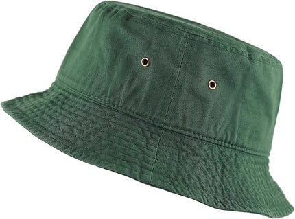 The Hat Depot Bucket Hat - Unisex 100% Cotton & Denim UPF 50 Packable Summer Travel Beach Sun Hat