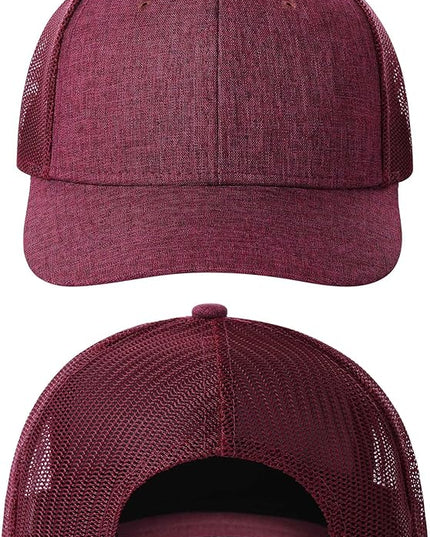 TSSGBL 2 Pack Snapback Trucker Baseball Hats Mesh Back Adjustable Blank Ball Caps for Men Women