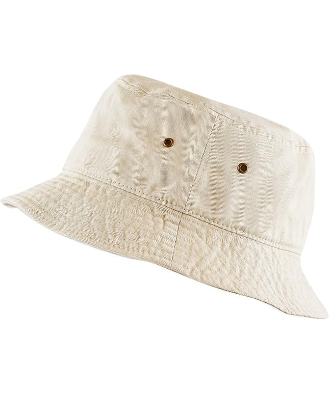 The Hat Depot Bucket Hat - Unisex 100% Cotton & Denim UPF 50 Packable Summer Travel Beach Sun Hat