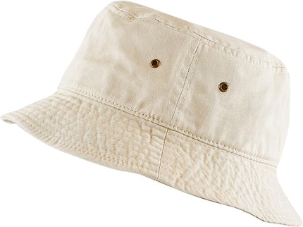 The Hat Depot Bucket Hat - Unisex 100% Cotton & Denim UPF 50 Packable Summer Travel Beach Sun Hat