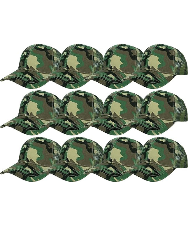 Gelante Mesh Trucker Hat Baseball Cap Structured Front Panel Wholesale LOT 12 Pack
