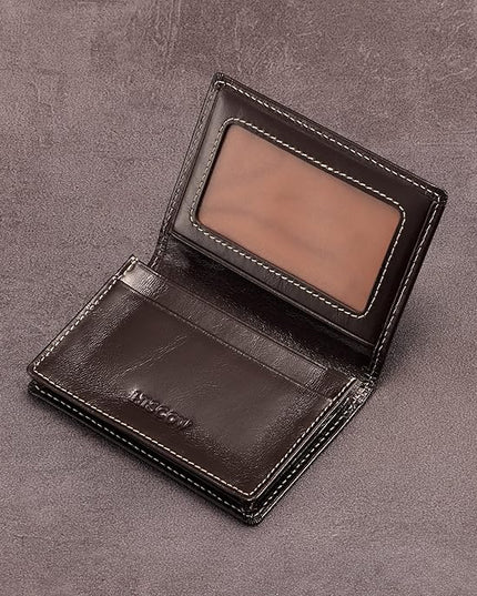 Leather Business Card Case Holder for Men & Women, Italian Calfskin