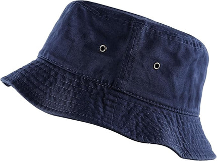 The Hat Depot Bucket Hat - Unisex 100% Cotton & Denim UPF 50 Packable Summer Travel Beach Sun Hat