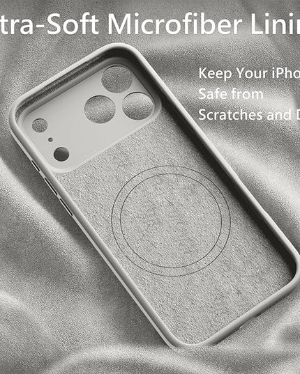 FireNova Magnetic for iPhone 17 Pro Max Case, Compatible with MagSafe, [Integrated Silicone Camera Control Button] [Camera Protection] Anti-Scratch Microfiber Lining Phone Case, 6.9", Natural Titanium