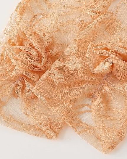 BABEYOND Lace Gloves Women - Floral Opera Gloves Stretchy Elegant Tea Party Accessories for Wedding Prom Evening Party