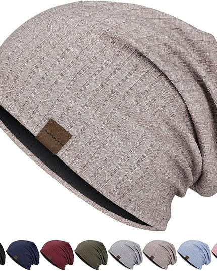 Slouchy Beanie for Men Women Soft Lightweight Running Beanie Hat Chemo Cap Skull Cap
