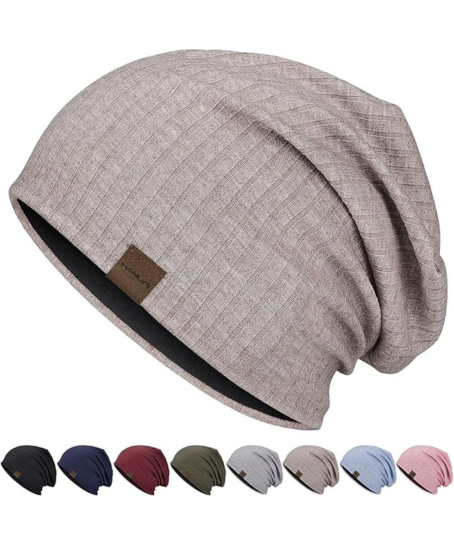 Slouchy Beanie for Men Women Soft Lightweight Running Beanie Hat Chemo Cap Skull Cap