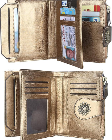 Lavemi Womens Leather Wallet Small Compact RFID Blocking Credit Card Case Purse with Zipper Pocket | Small, Compact, RFID Blocking, Zipper Pocket, Small, Compact