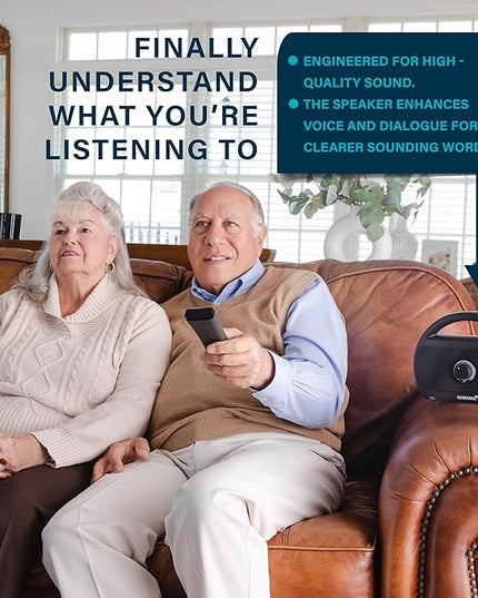 Portable Wireless TV Speakers - Ideal for TV Watching Without The Blaring Volume - Wireless Speakers Designed for Hard of Hearing, Elderly, and Seniors