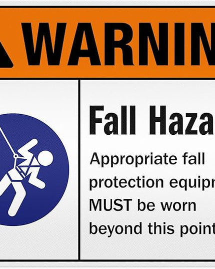 Warning Fall Hazard Appropriate Fall Protection Equipment Sign, 24x30 Inches, 3M EGP Reflective .080 Aluminum, Fade Resistant, Made in USA by My Sign Center