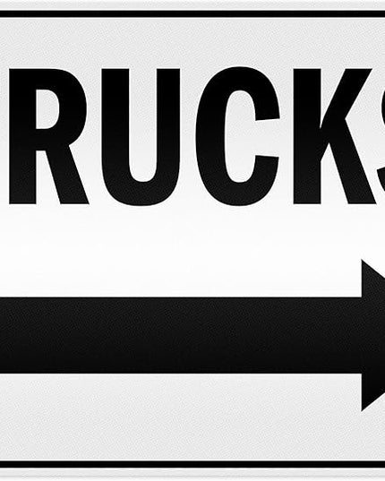 Trucks Right Sign, 24x30 Inches, 3M EGP Reflective .080 Aluminum, Fade Resistant, Made in USA by My Sign Center