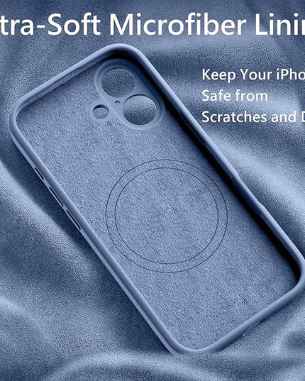 FireNova Magnetic for iPhone 17 Case, Compatible with MagSafe, [Integrated Silicone Camera Control Button] [Camera Protection] Anti-Scratch Microfiber Lining Phone Case, 6.3", Light Blue