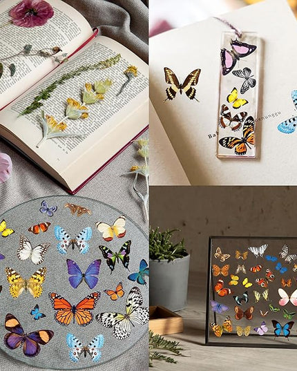 400+ PCS Realistic Butterfly Stickers, Self-Adhesive PVC Vintage Butterfly Stickers for Scrapbook, Laptop, Journal, DIY Project, Window, Envelope Spring Themed Party Decors