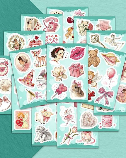 100Pcs Coquette Stickers and Decals for Laptop - Pink Аesthetic Stickers for Water Bottle - Coquette Gifts - Gift for Women & Men