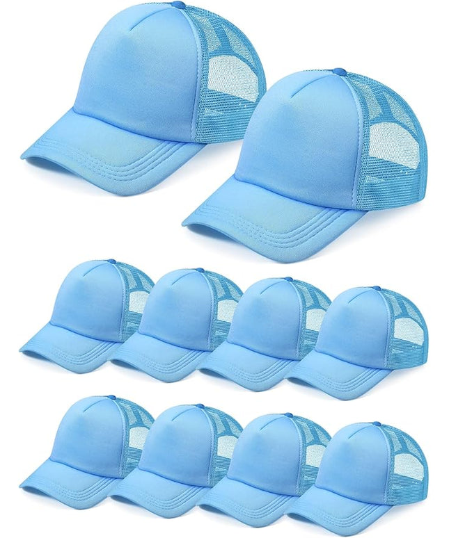 10 Pcs Sublimation Blank Trucker Hats Bulk Mesh Baseball Cap Polyester Mesh Trucker Hat for Men and Women