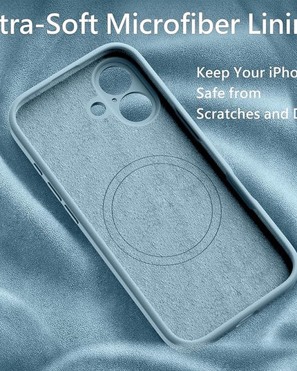 FireNova Magnetic for iPhone 17 Case, Compatible with MagSafe, [Integrated Silicone Camera Control Button] [Camera Protection] Anti-Scratch Microfiber Lining Phone Case, 6.3", Sky Blue